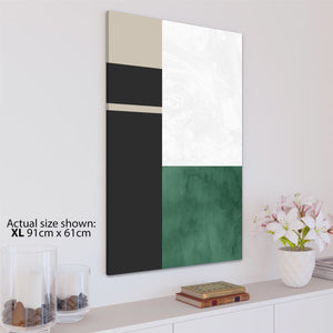 Abstract Green Grey Watercolour Canvas Wall Art Picture