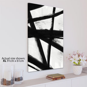 Abstract Black and White Gestural Painting Canvas Art Pictures