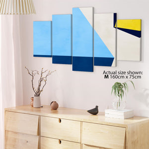 Abstract Blue Yellow Artwork Canvas Art Prints