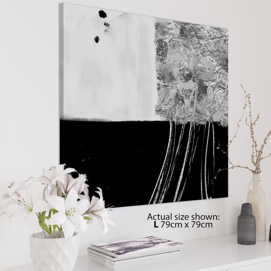 Abstract Black and White Grey Illustration Canvas Art Pictures