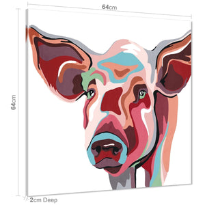 Pig Canvas Art Pictures - Multicoloured