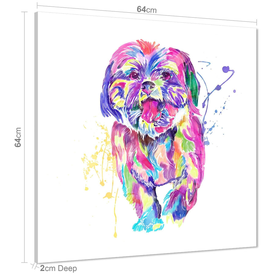 Shih Tzu Canvas Wall Art Print - Multicoloured