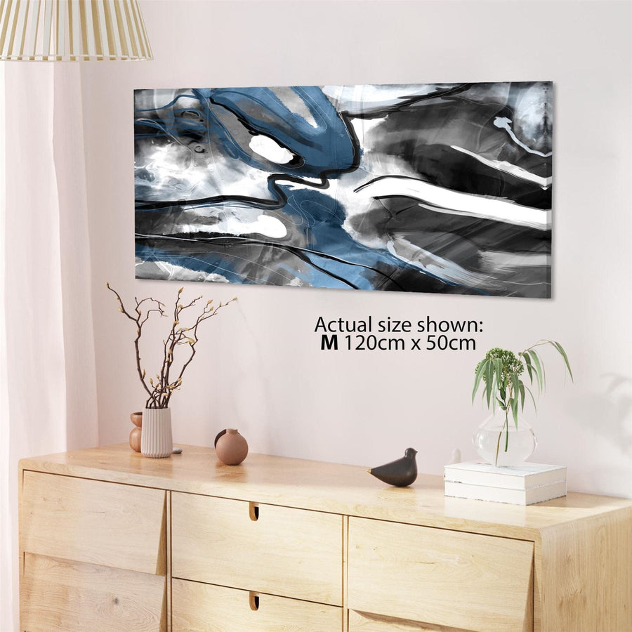 Abstract Turquoise Dark Grey Design Canvas Art Prints