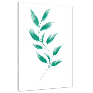 Emerald Green Vine Leaves Floral Canvas Wall Art Print