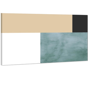 Abstract Teal Natural Painting Canvas Wall Art Print