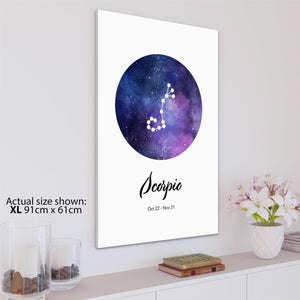 Astrology Zodiac Sign Scorpio Framed Wall Art Print  Blue