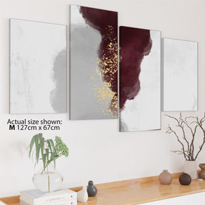 Abstract Red Grey Painting Canvas Art Prints