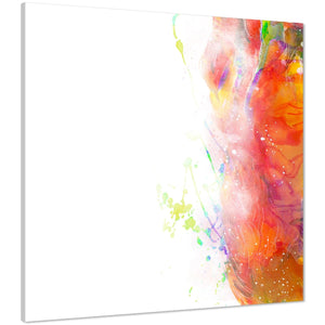 Abstract Multi Coloured Watercolour Brushstrokes Framed Wall Art Picture