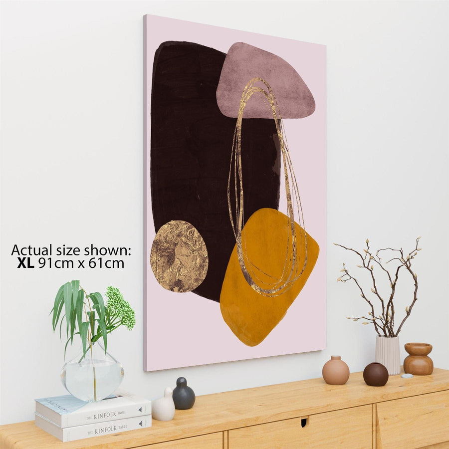 Abstract Pink Brown Graphic Framed Art Prints