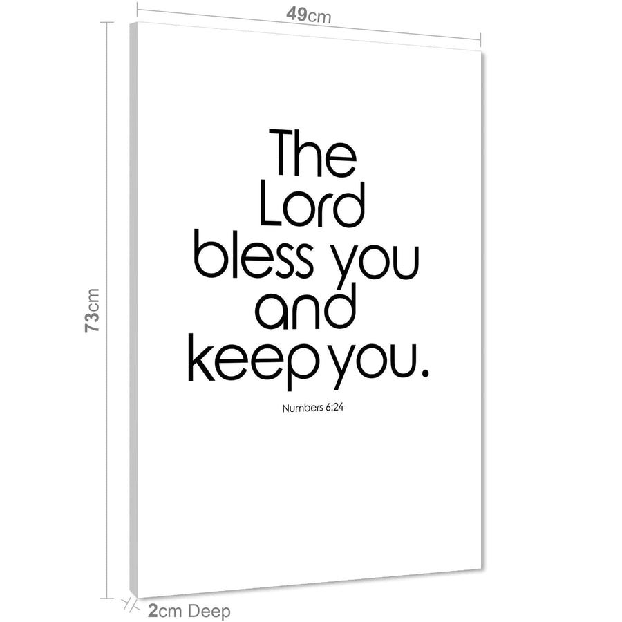 The Lord Bless You Bible Quote Canvas Art Pictures Black and White