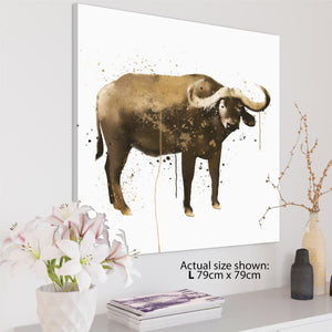 Water Buffalo Canvas Art Pictures - Brown