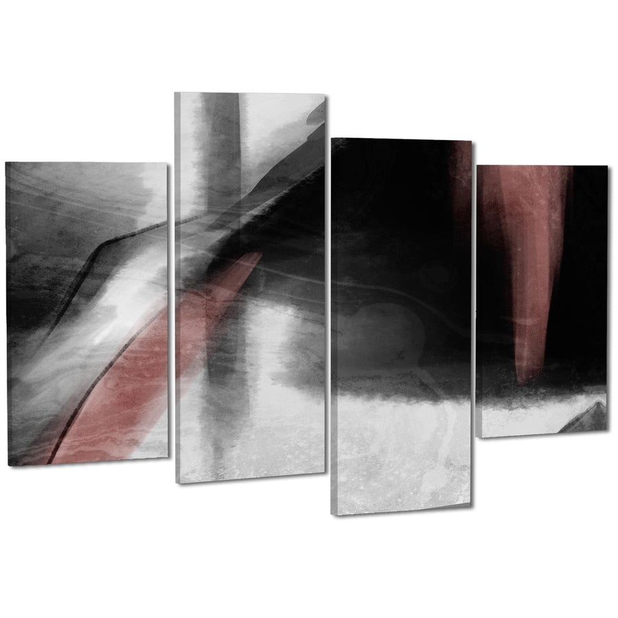 Abstract Black and White Pink Illustration Canvas Art Pictures