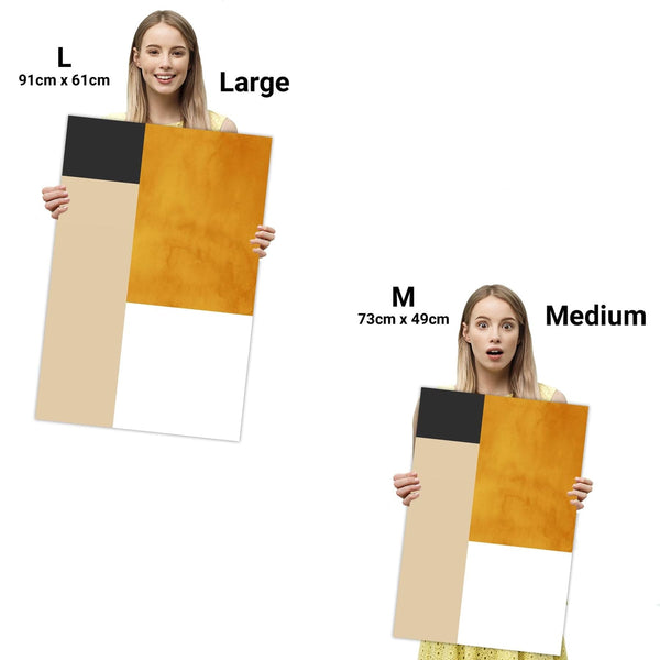 Abstract Mustard Yellow White Design Canvas Art Prints