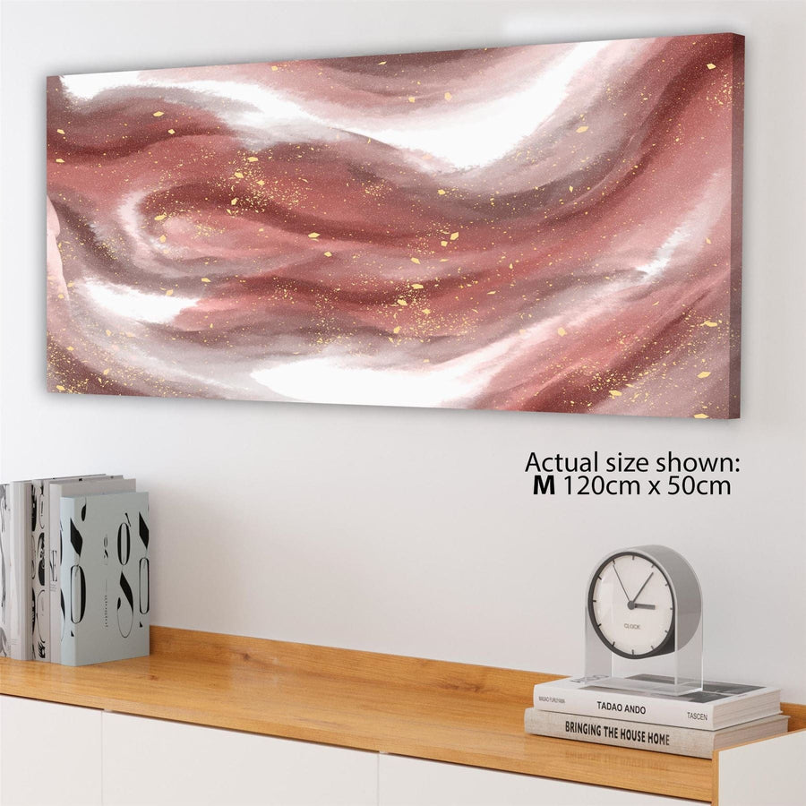 Abstract Pink White Watercolour Brushstrokes Canvas Wall Art Picture