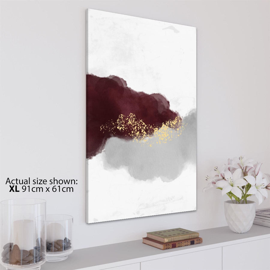 Abstract Red Grey Painting Canvas Art Prints