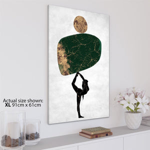Abstract Emerald Green Gold Balance Design Canvas Art Pictures