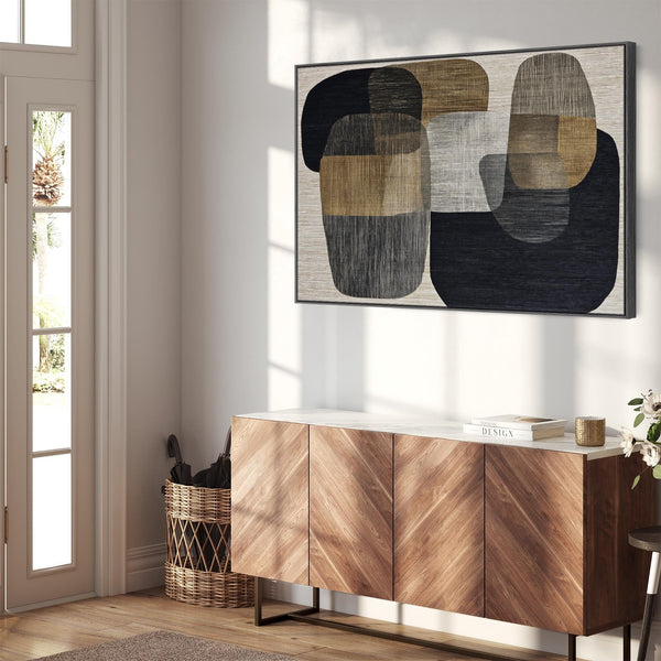 Beige Brown Japandi Artwork Framed Wabi Sabi - Balance