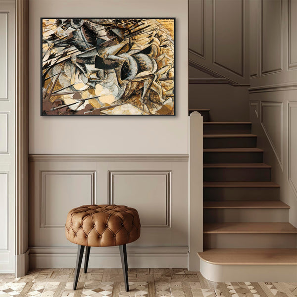 Umberto Boccioni Framed Art Picture on Canvas Charge of the Lancers