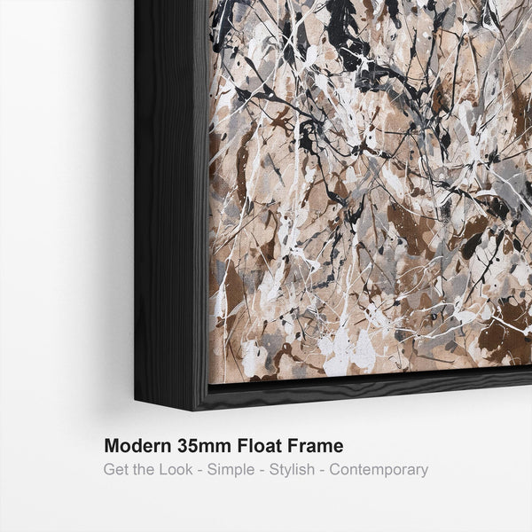 Extra Large Living Room Framed Canvas Neutral Beige Lounge Art