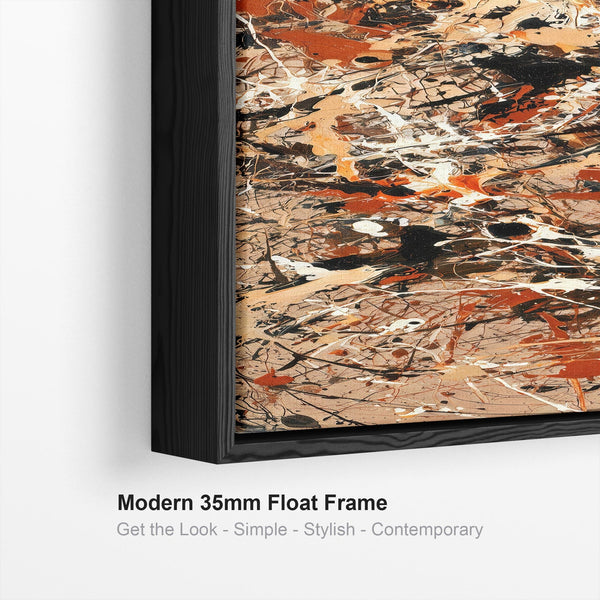 Hallway Framed Canvas Picture - Beige Rust Entrance Way Art