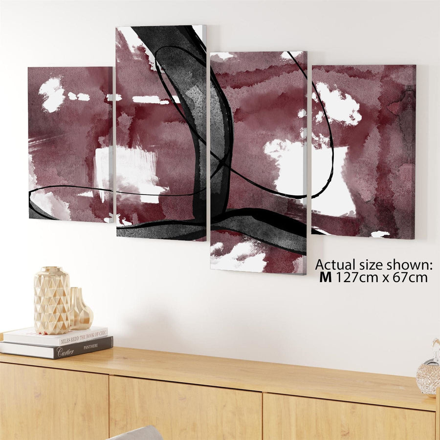 Abstract Red Black Graphic Canvas Art Pictures