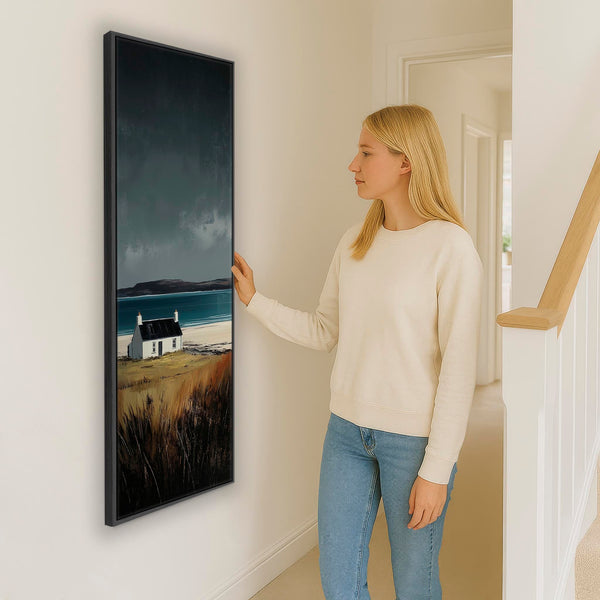 Tall Framed Scottish Print on Canvas Before the Storm