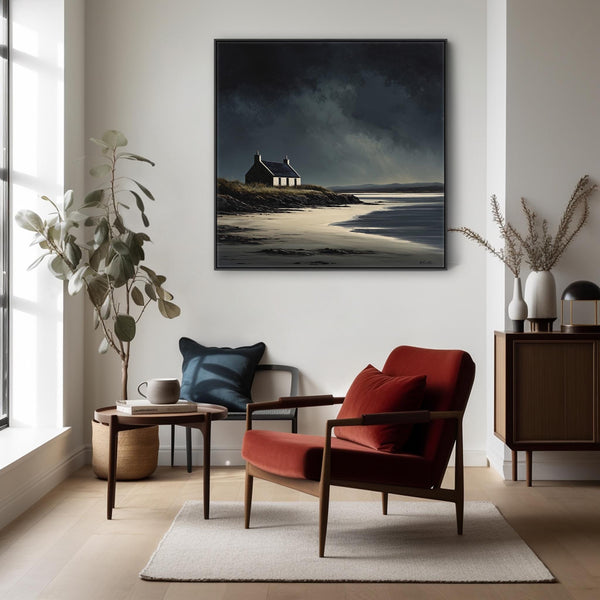 Large Framed Scottish Wall Art - Coastal Crofters Retreat