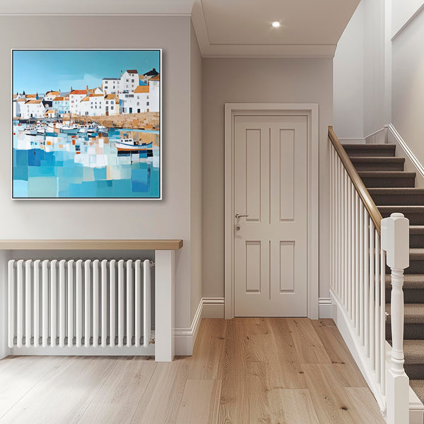 Cornish Seaside Wall Art Print - Framed Square - Coastal Memories