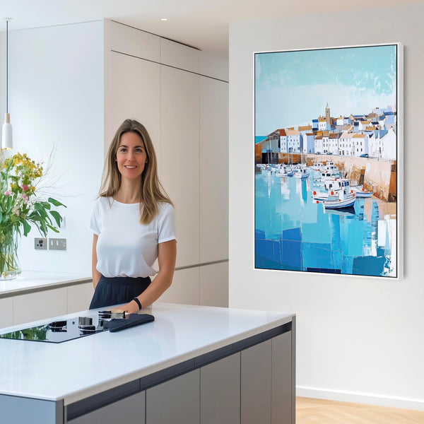 Cornish Harbour Framed Art on Canvas - Retreat 1