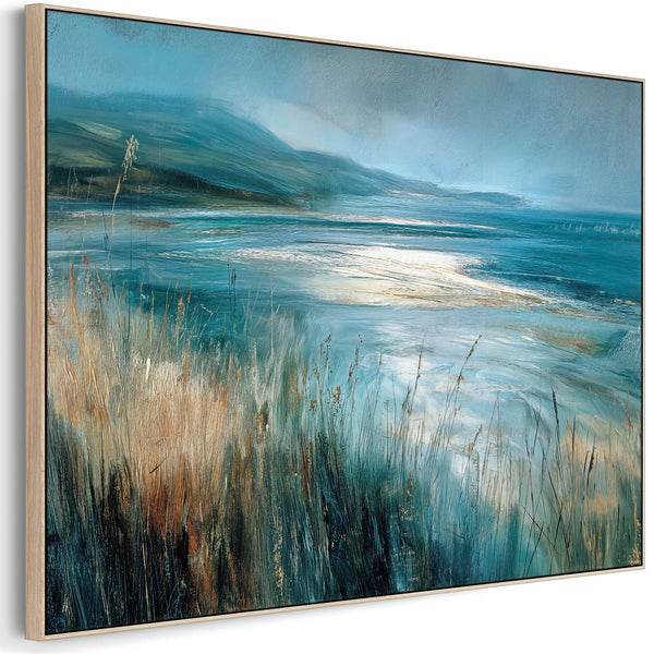 Large Hallway Entrance Framed Canvas Wall Art - Coastal Storm