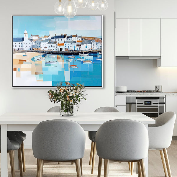 Extra Large Framed Coastal Art Print - Cornish Seaside 2