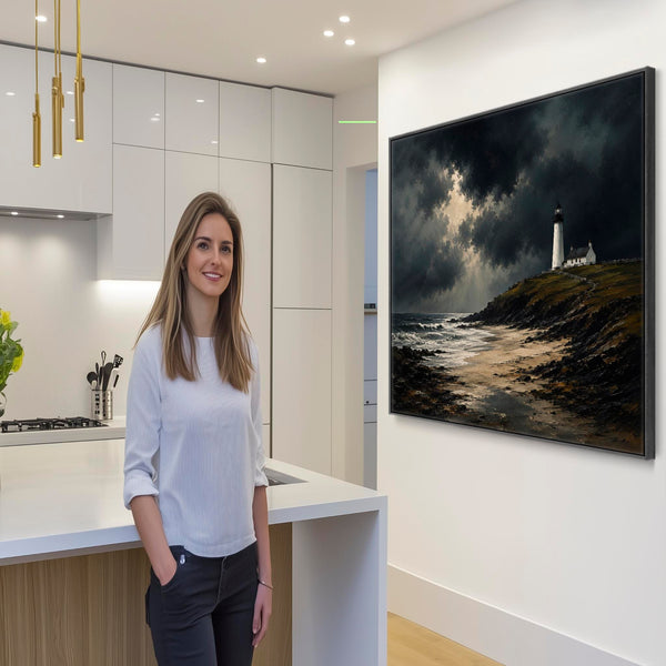 Framed Scottish Wall Art - Lighthouse - Atlantic Point