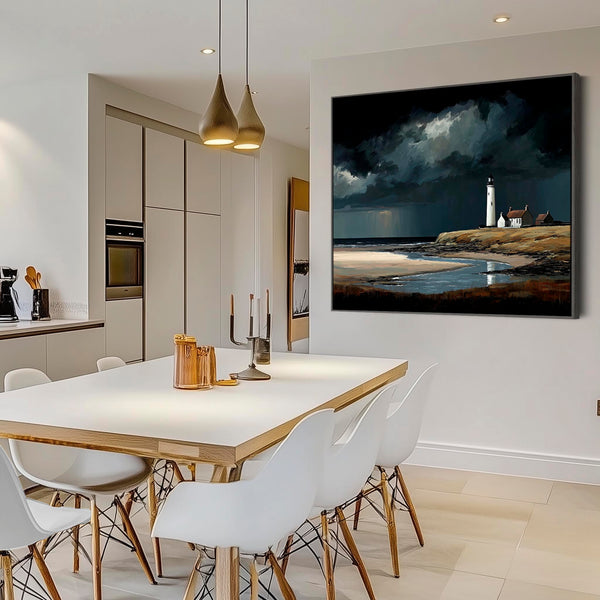Extra Large Scottish Framed Art - Lighthouse - Last Light