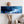 Blue White Abstract Wall Art Framed Canvas Wide Horizontal - Ocean Escape