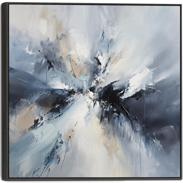 Blue White Abstract Canvas Wall Art XL - Breaking Light