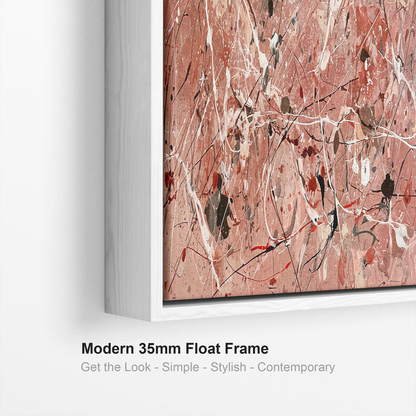 Wide Blush Pink Picture for Bedroom Framed Canvas Art over Bed