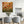 Bright Colourful Gustav Klimt inspired Framed Floral Canvas Art