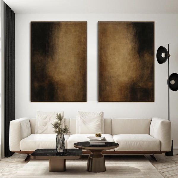 Brown Beige Black Framed Artwork Canvas Coffee Wish