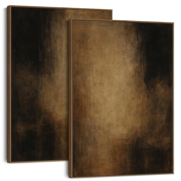 Brown Beige Black Framed Artwork Canvas Coffee Wish