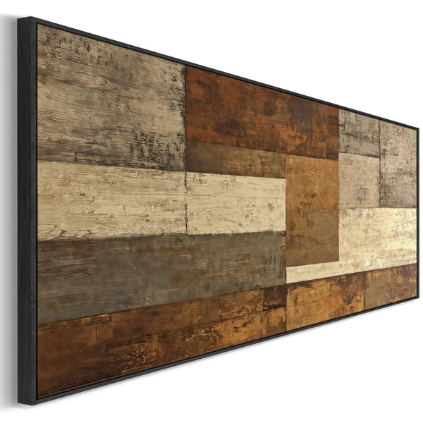 Wide Brown Beige Panoramic Artwork Print Canvas Horizontal Earth
