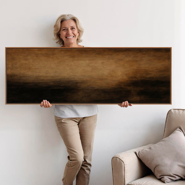 Brown Beige Black Framed Artwork Canvas Mocha Drift