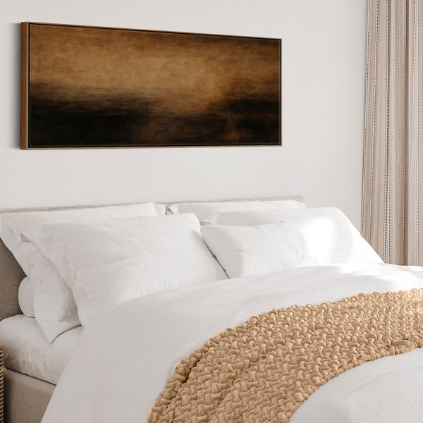 Brown Beige Black Framed Artwork Canvas Mocha Drift