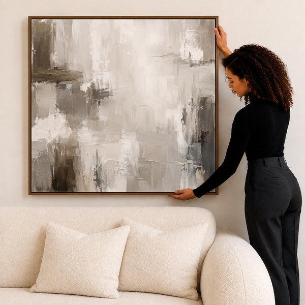Large Living Room Framed Canvas Picture | Abstract Lounge Art