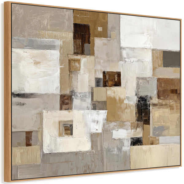 Extra Large Framed Canvas for Living Room - Neutral Earth