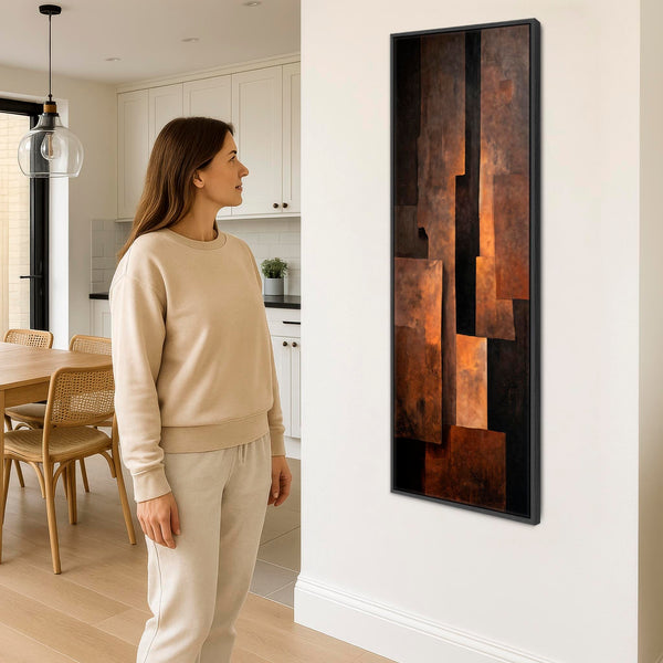 Tall Rust Brown Orange Upright Wall Art - Earth Shadows
