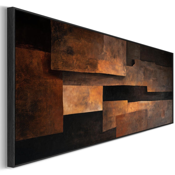 Wide Rust Brown Orange Horizontal Wall Art - Molten Earth