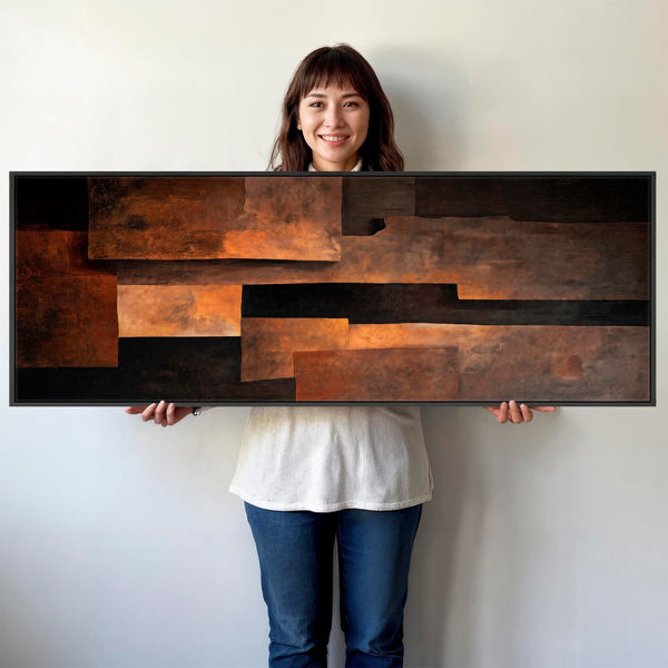 Wide Rust Brown Orange Horizontal Wall Art - Molten Earth