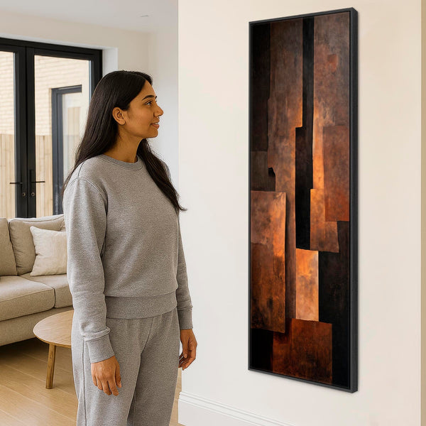 Tall Rust Brown Orange Upright Wall Art - Earth Shadows