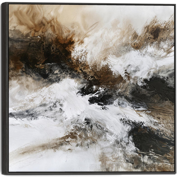 Brown White Abstract Framed Wall Art - Umber Solace
