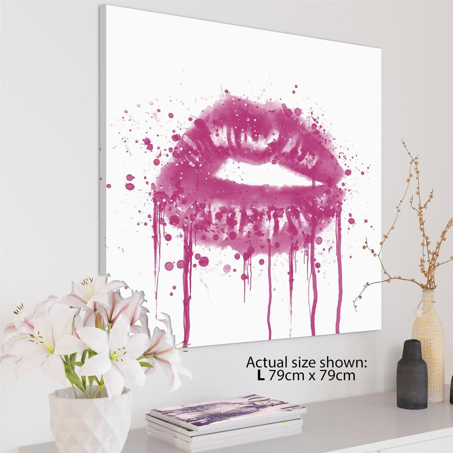Pink Fashion Canvas Art Prints Lips